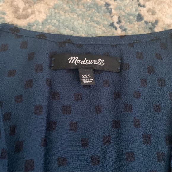 Madewell wrap front mini dress brushstroke diamond - Picture 3 of 8